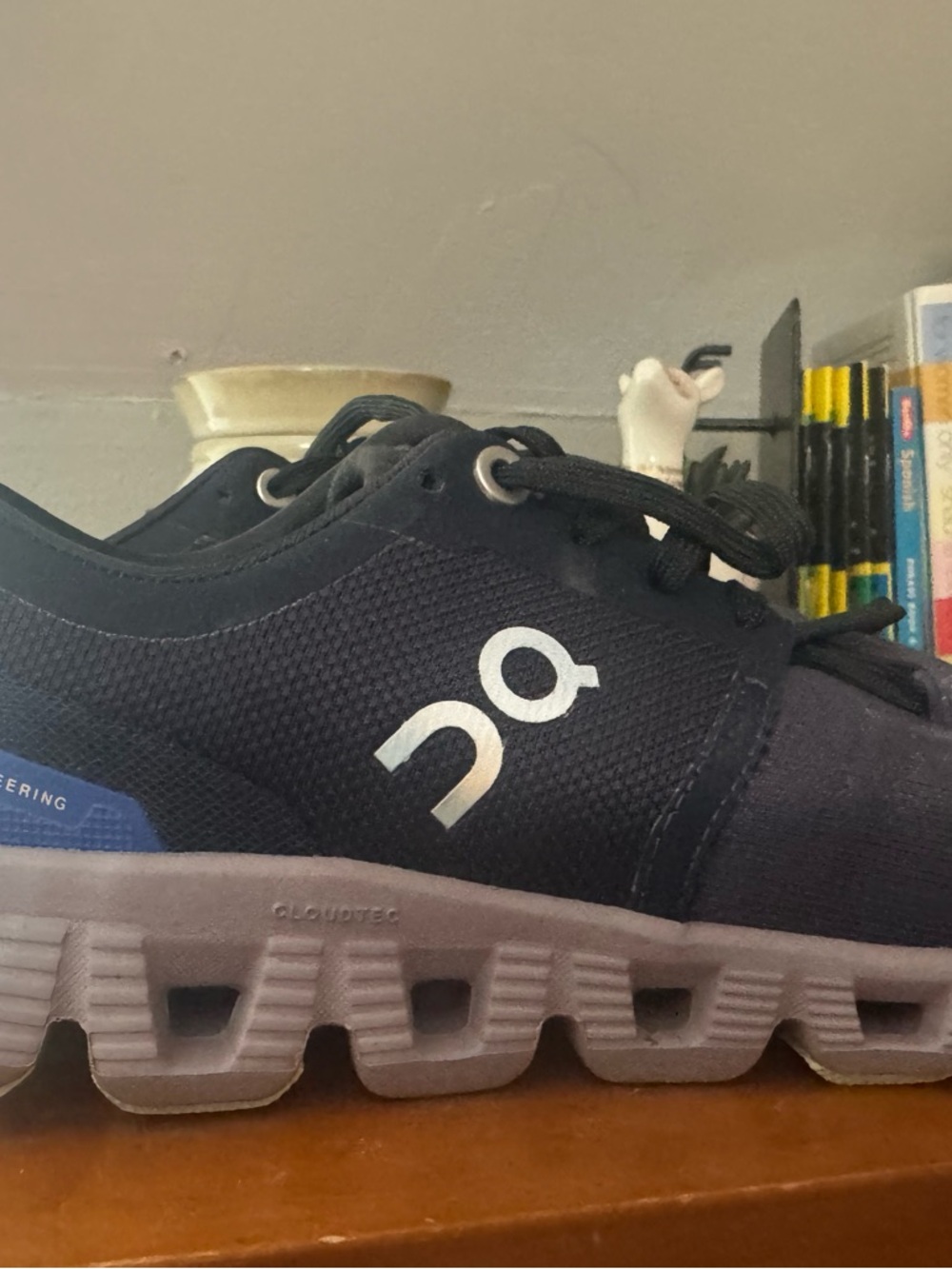 On Running Black Athletic Shoe with White Logo
